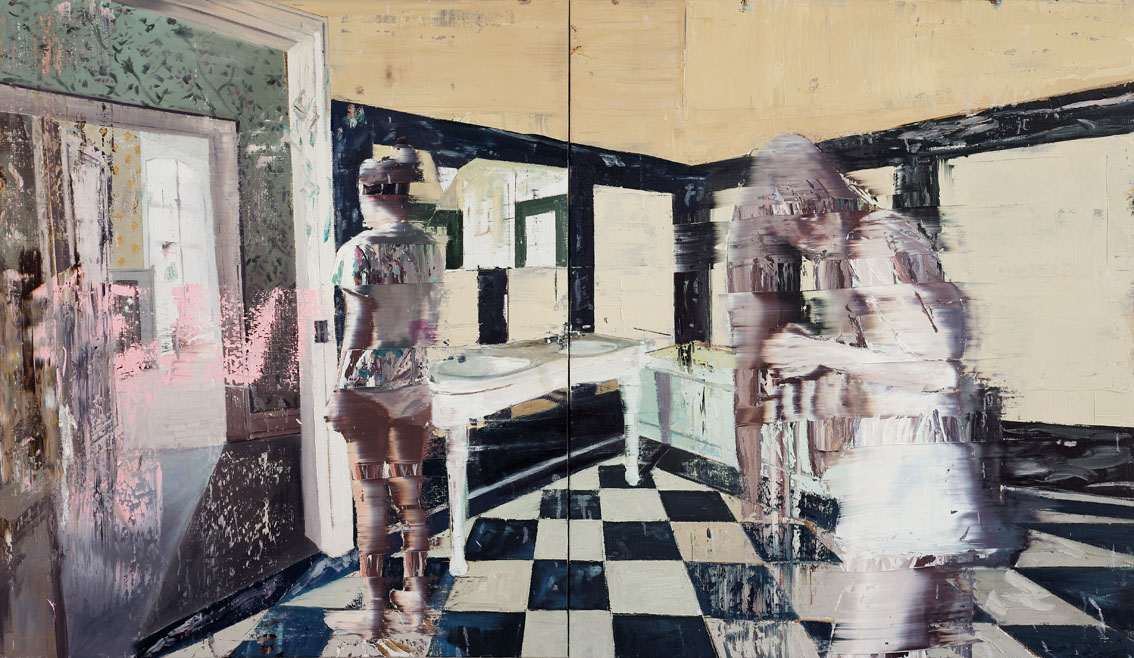 Andy Denzler, 2241, Under My Skin I, 2014,
Oil on canvas, Öl auf Leinwand, 140 x 240 cm (two parts, each 140 x 120cm)