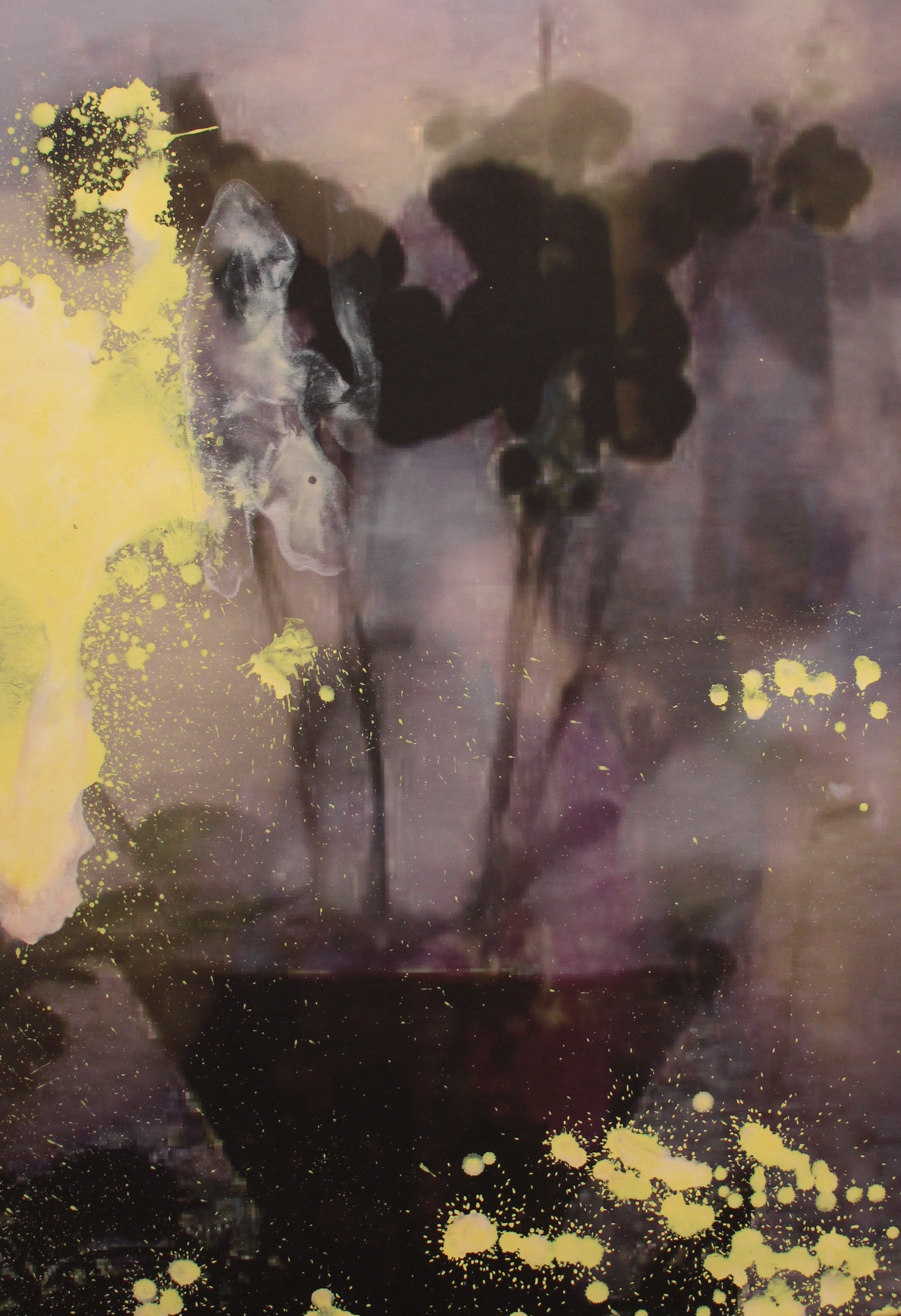 Collaboration Annelies Štrba and Adrian Schiess, Summerending 07, 2011
Pigment print on canvas, mixed media
100 x 75 cm 
Unique