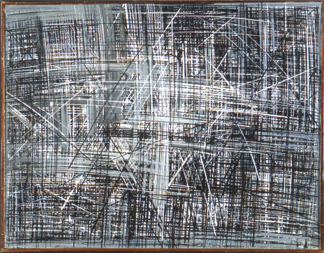 Lenz Klotz, Vorahnung, 57/9 K, 1957
Oil on cardboard
42 x 54 cm