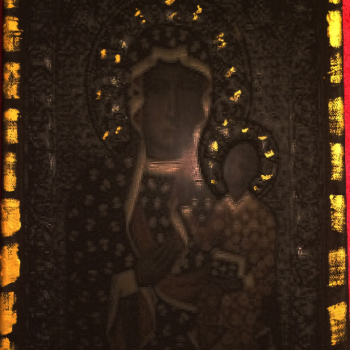 Annelies Strba, Madonna mit Stickerei, 2014