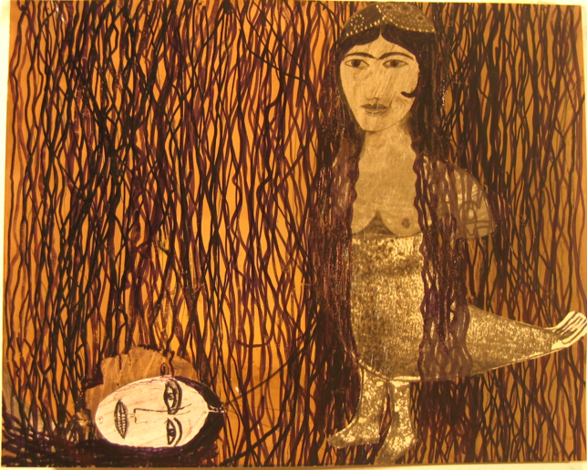 All the Hair I Cut Off For You, 2008
Pen and collage on paper 
20 x 25 cm 