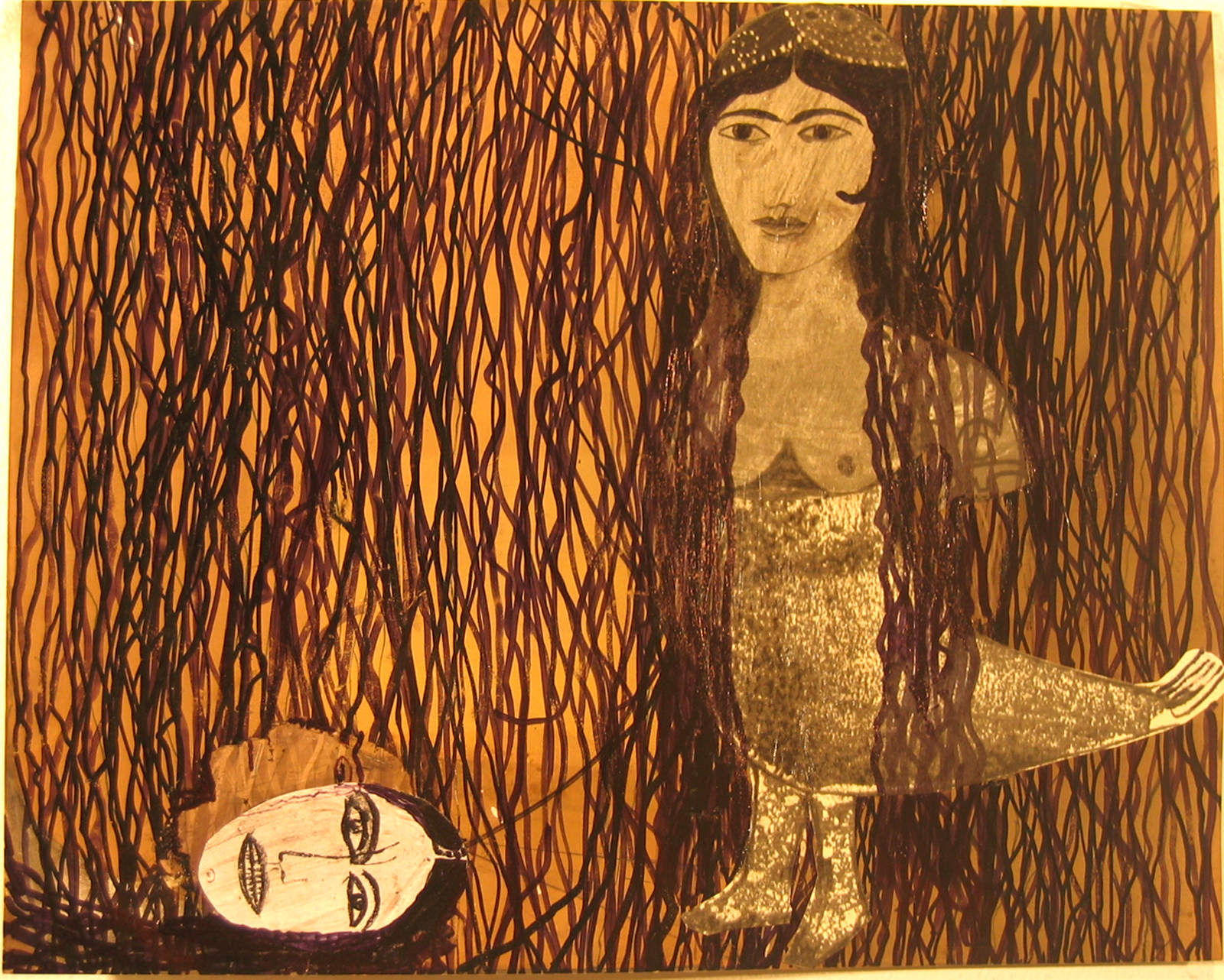 All the Hair I Cut Off For You, 2008
Pen and collage on paper 
20 x 25 cm 
