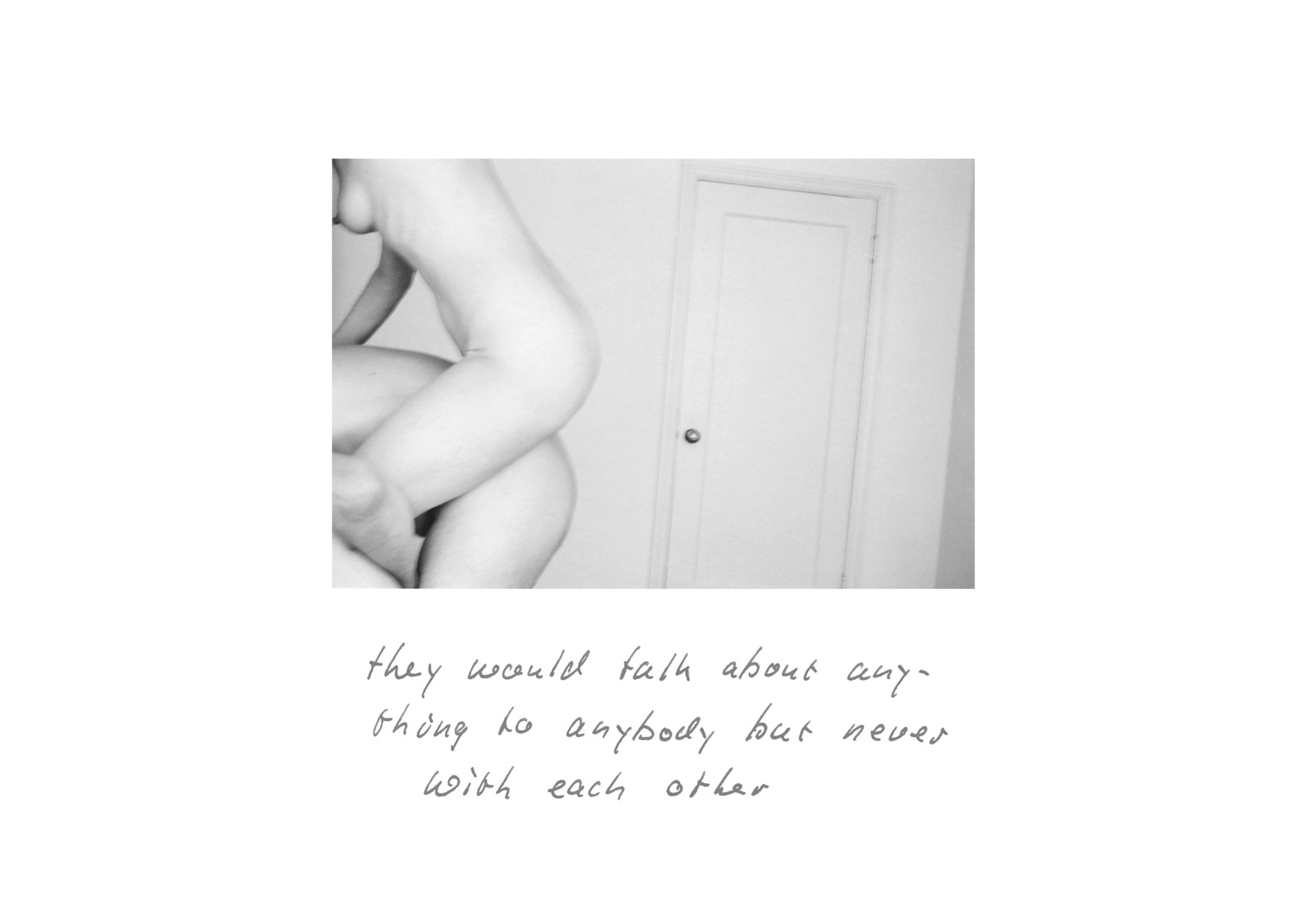 Christian Vogt, They would talk, 1981 – ongoing
9,5 x 13 cm (image) / 30,5 x 24 cm (sheet)
Gelatin silver print on Baryta  
Edition of 3